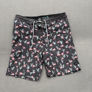 Rip Curl Lay Days Board Shorts Mens 32 Tropical Flamingo Swim Trunks Pockets